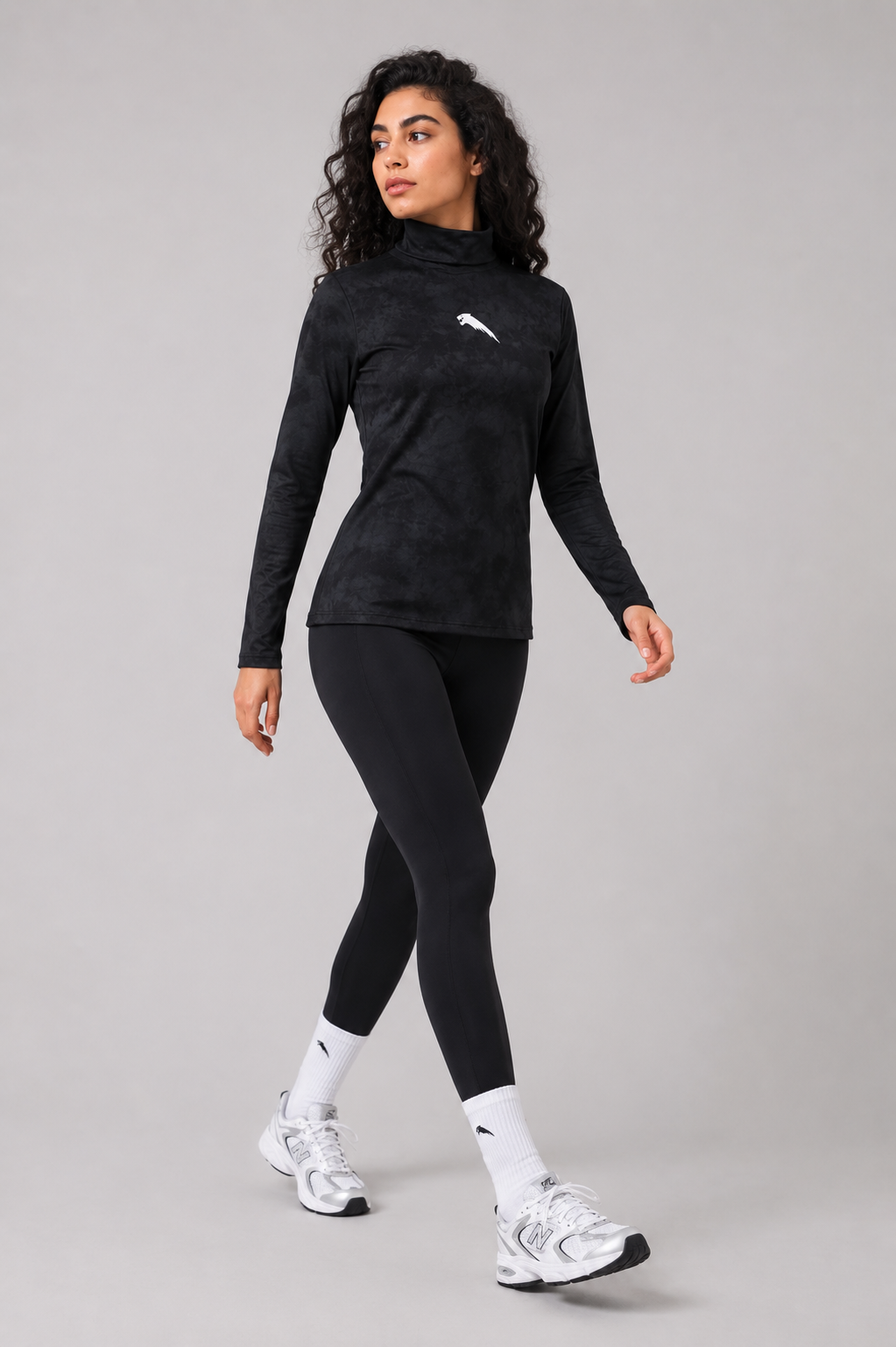 Women's High-Neck Performance Top – Black