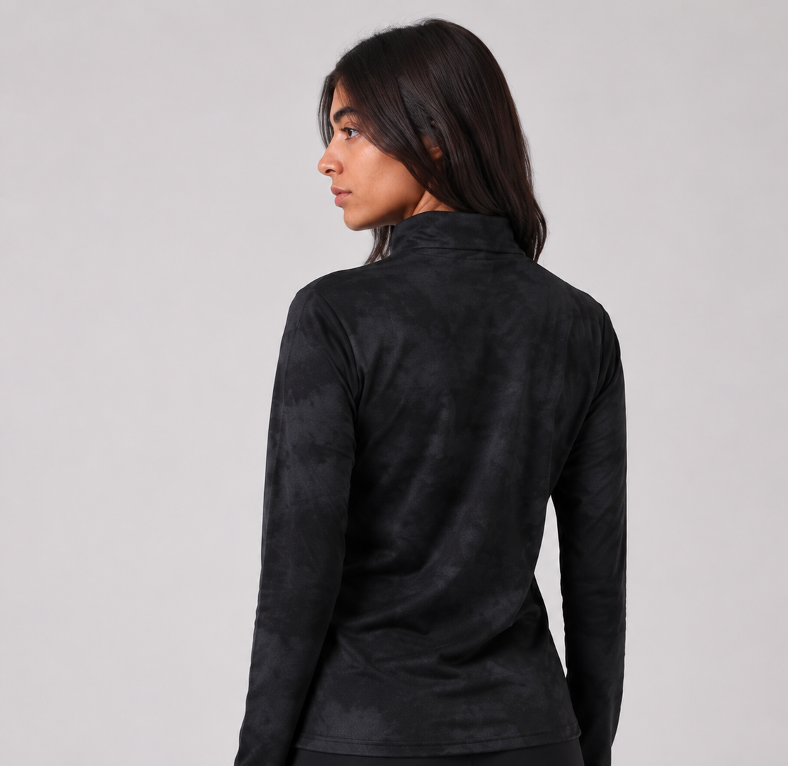 Women's High-Neck Performance Top – Black