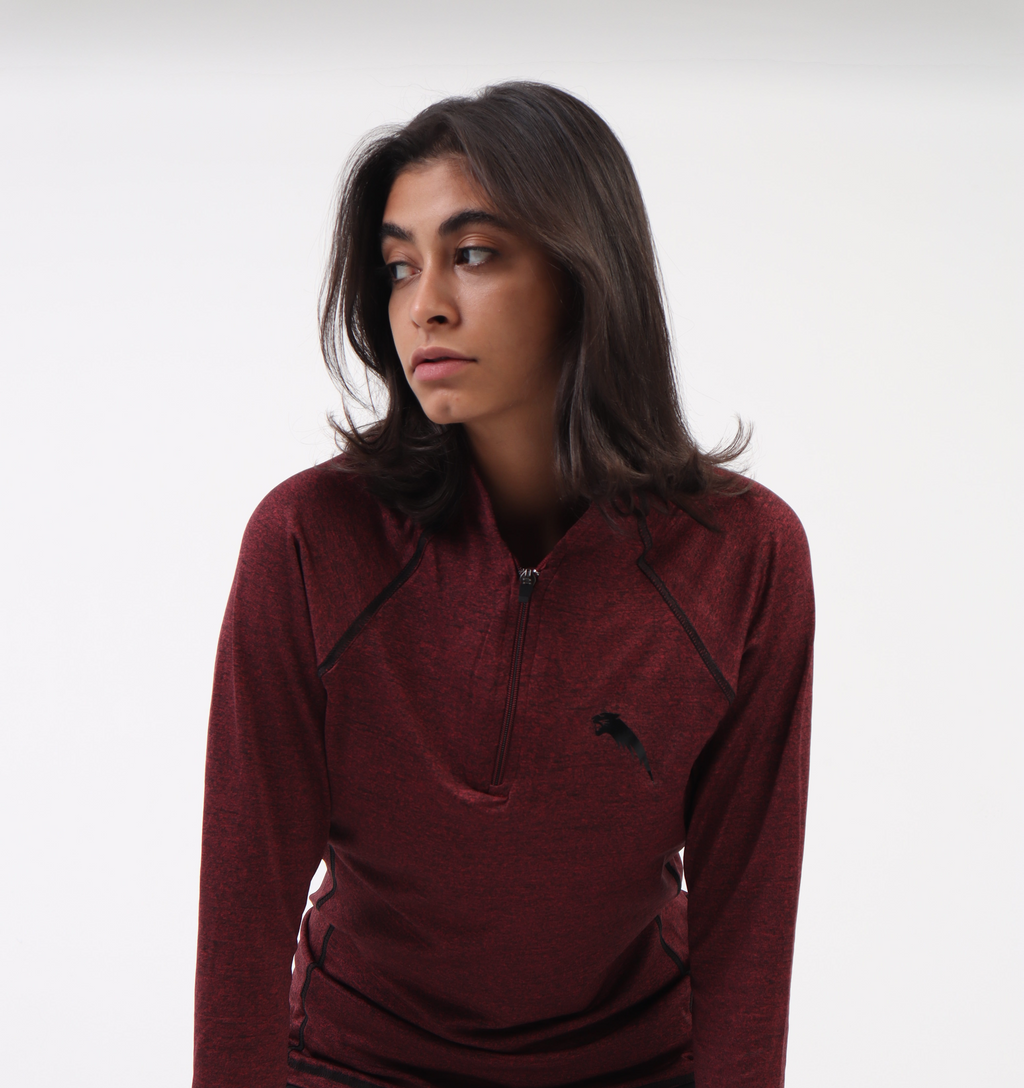 Women's Performance Quarter Zip – Burgundy