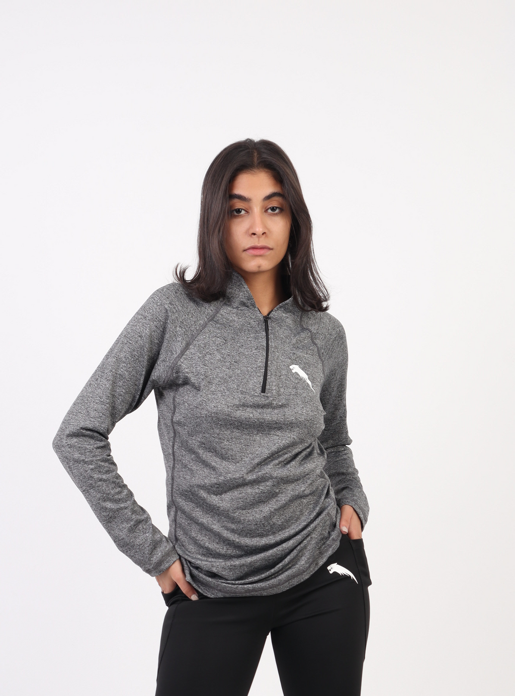 Women's Performance Quarter Zip – Grey