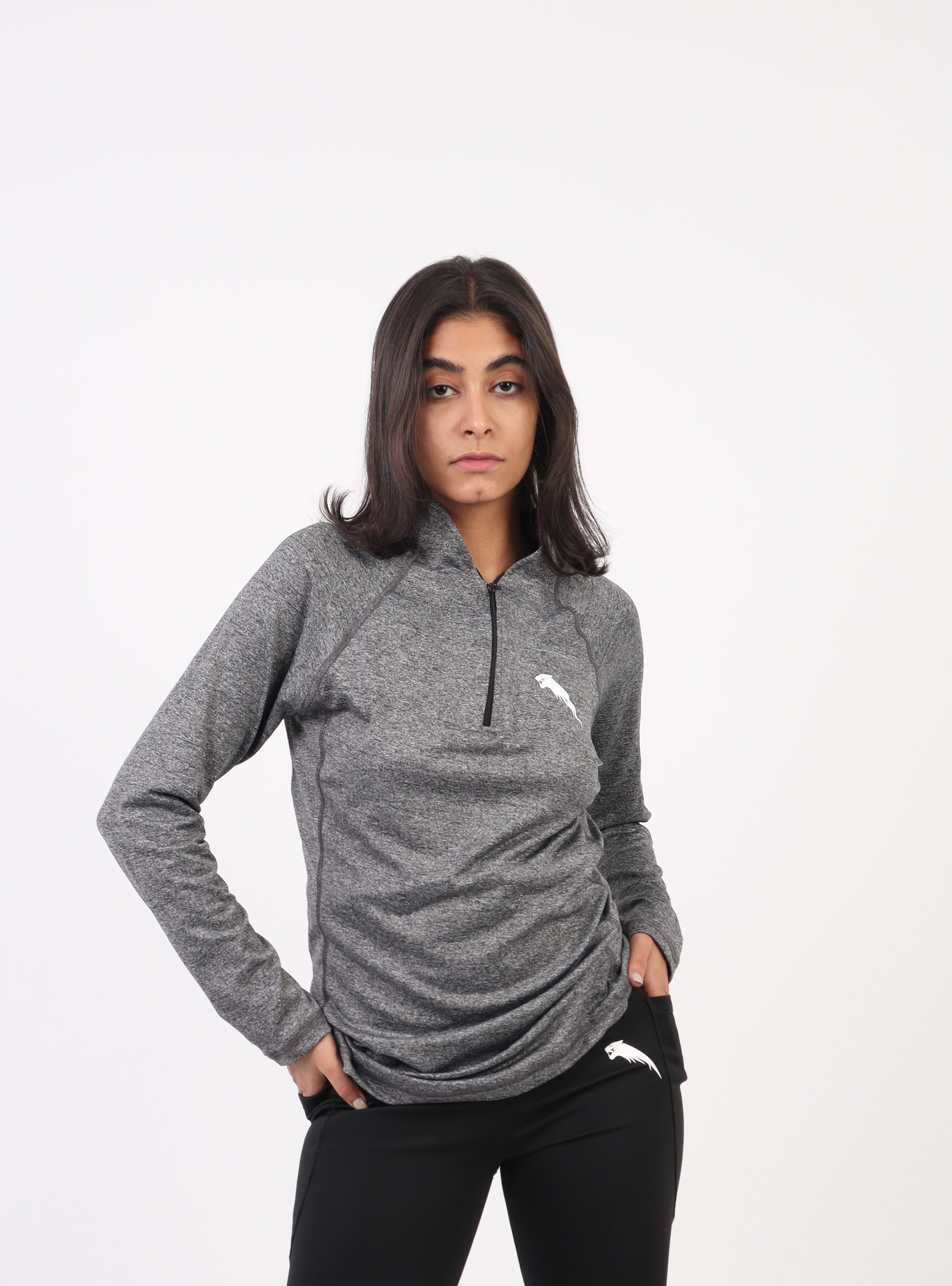 Women's Performance Quarter Zip – Grey